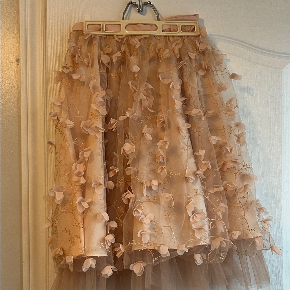 Eva Franco Floral Embellished Mini Skirt - Cream